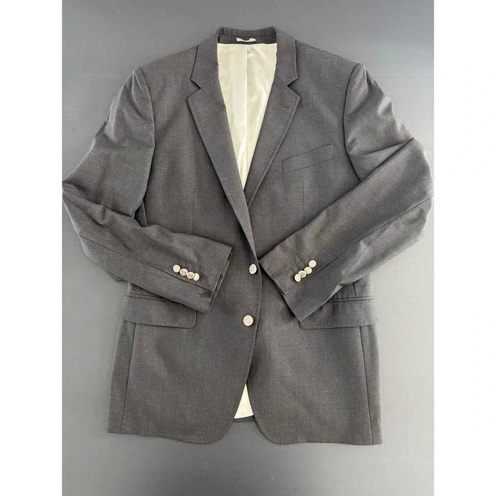 Dolce & Gabbana Mens Charcoal Gray Virgin Wool Blazer Made in Italy Sz 40R